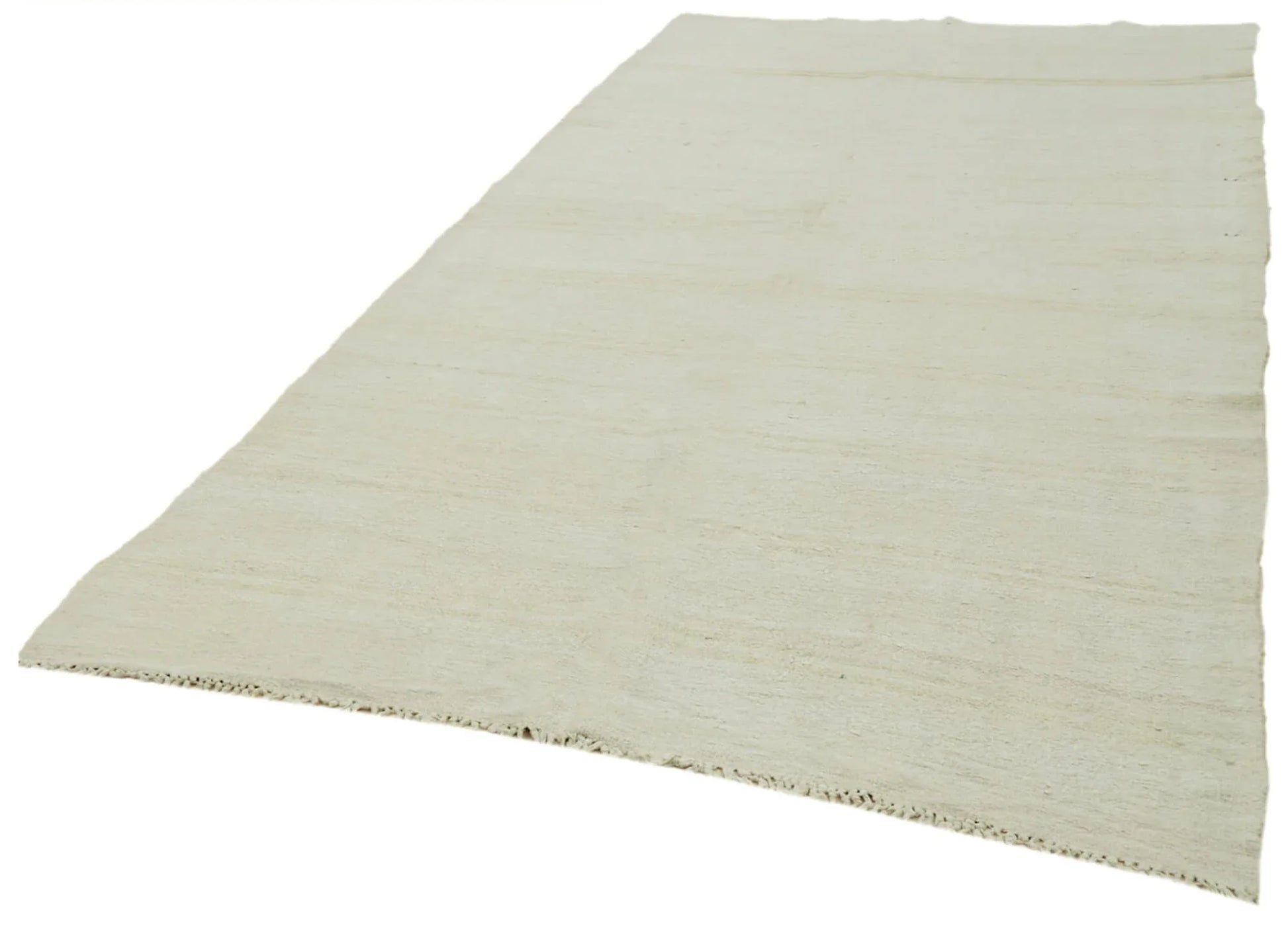 Kendir Beyaz Geometrik Hemp El Dokuma Halısı 185x394 Agacan