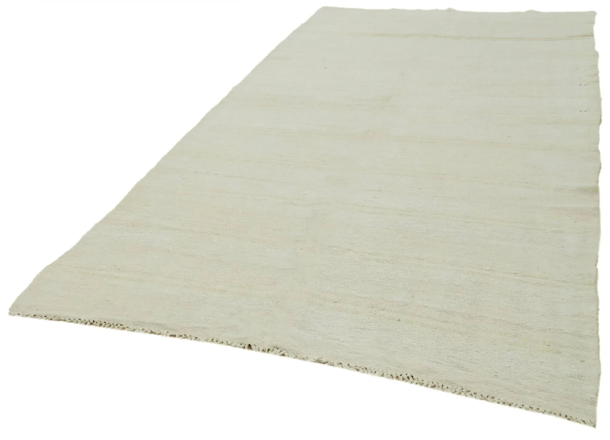 Kendir Beyaz Geometrik Hemp El Dokuma Halısı 185x394 Agacan