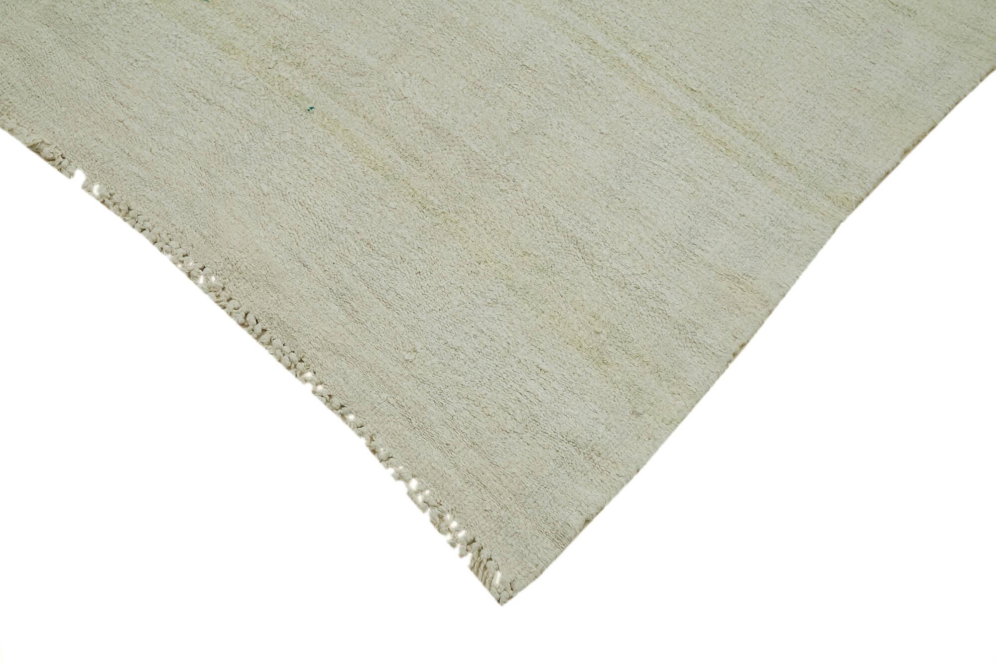 Kendir Beyaz Geometrik Hemp El Dokuma Halısı 185x394 Agacan