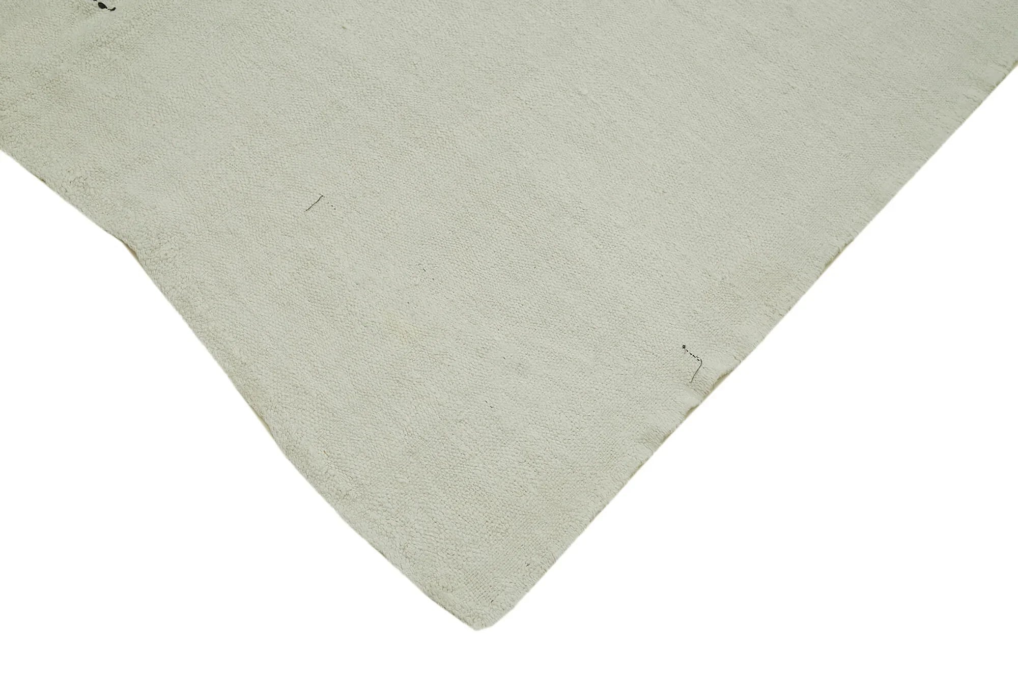 Kendir Beyaz Geometrik Hemp El Dokuma Halısı 166x404 Agacan