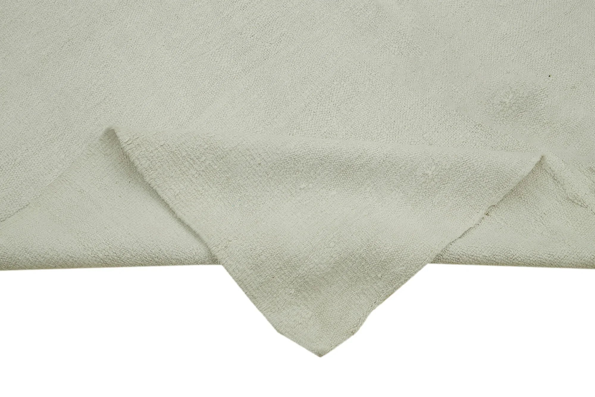 Kendir Beyaz Geometrik Hemp El Dokuma Halısı 166x404 Agacan