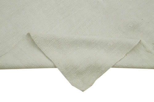 Kendir Beyaz Geometrik Hemp El Dokuma Halısı 166x404 Agacan
