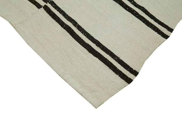 Kendir Bej Geometrik Hemp El Dokuma Halısı 196x385 Agacan