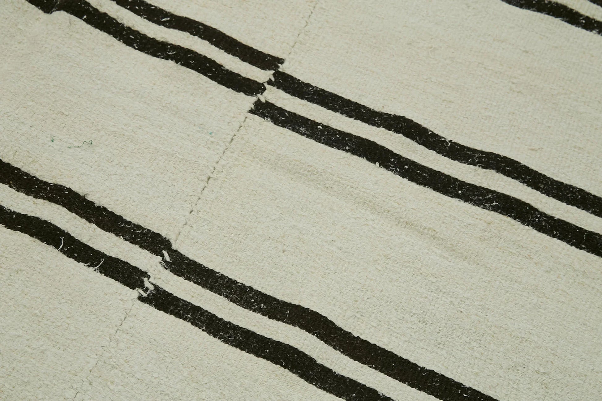 Kendir Bej Geometrik Hemp El Dokuma Halısı 196x385 Agacan