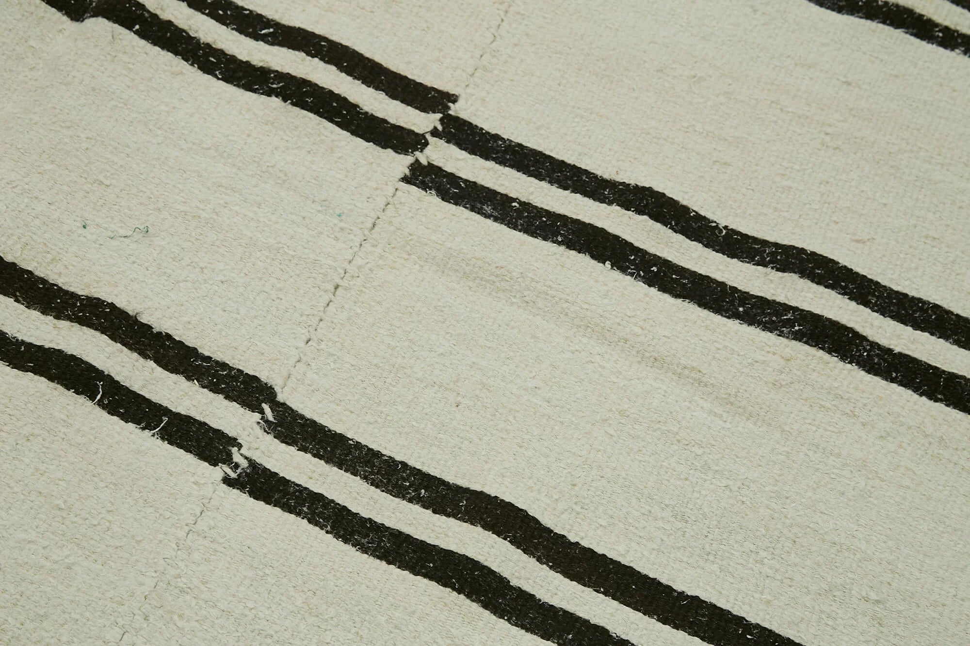 Kendir Bej Geometrik Hemp El Dokuma Halısı 196x385 Agacan