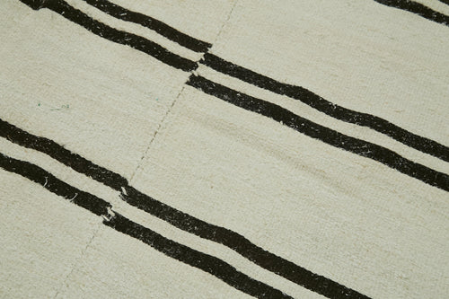 Kendir Bej Geometrik Hemp El Dokuma Halısı 196x385 Agacan