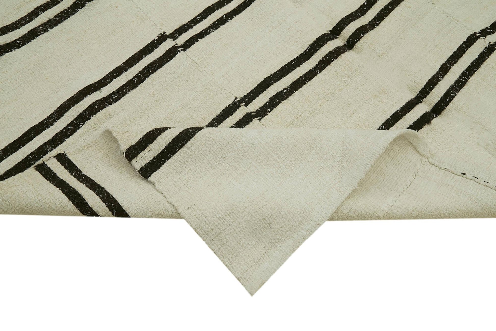 Kendir Bej Geometrik Hemp El Dokuma Halısı 196x385 Agacan