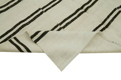 Kendir Bej Geometrik Hemp El Dokuma Halısı 196x385 Agacan