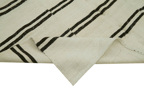 Kendir Bej Geometrik Hemp El Dokuma Halısı 196x385 Agacan