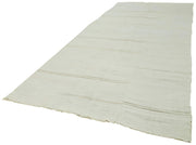 Kendir Beyaz Geometrik Hemp El Dokuma Halısı 190x441 Agacan