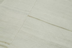 Kendir Beyaz Geometrik Hemp El Dokuma Halısı 190x441 Agacan