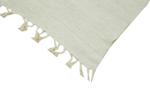 Kendir Beyaz Geometrik Hemp El Dokuma Halısı 205x470 Agacan