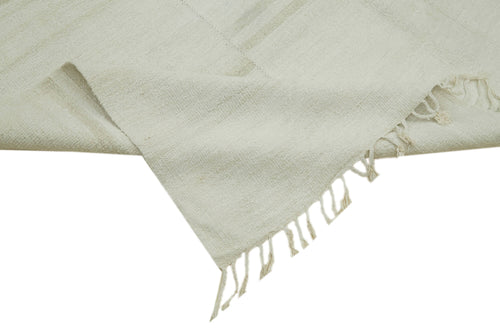 Kendir Beyaz Geometrik Hemp El Dokuma Halısı 205x470 Agacan
