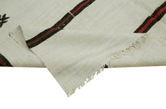 Kendir Beyaz Geometrik Hemp El Dokuma Halısı 197x410 Agacan