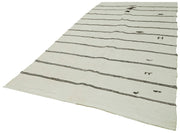 Kendir Beyaz Geometrik Hemp El Dokuma Halısı 183x366 Agacan