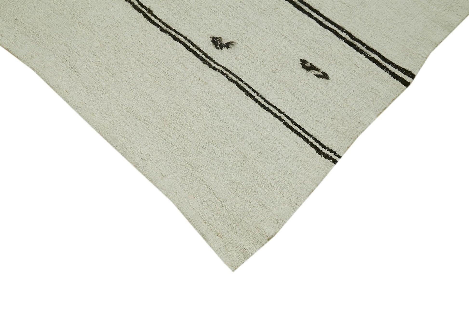 Kendir Beyaz Geometrik Hemp El Dokuma Halısı 183x366 Agacan