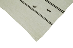 Kendir Beyaz Geometrik Hemp El Dokuma Halısı 183x366 Agacan