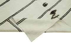 Kendir Beyaz Geometrik Hemp El Dokuma Halısı 183x366 Agacan