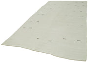Kendir Beyaz Geometrik Hemp El Dokuma Halısı 187x360 Agacan