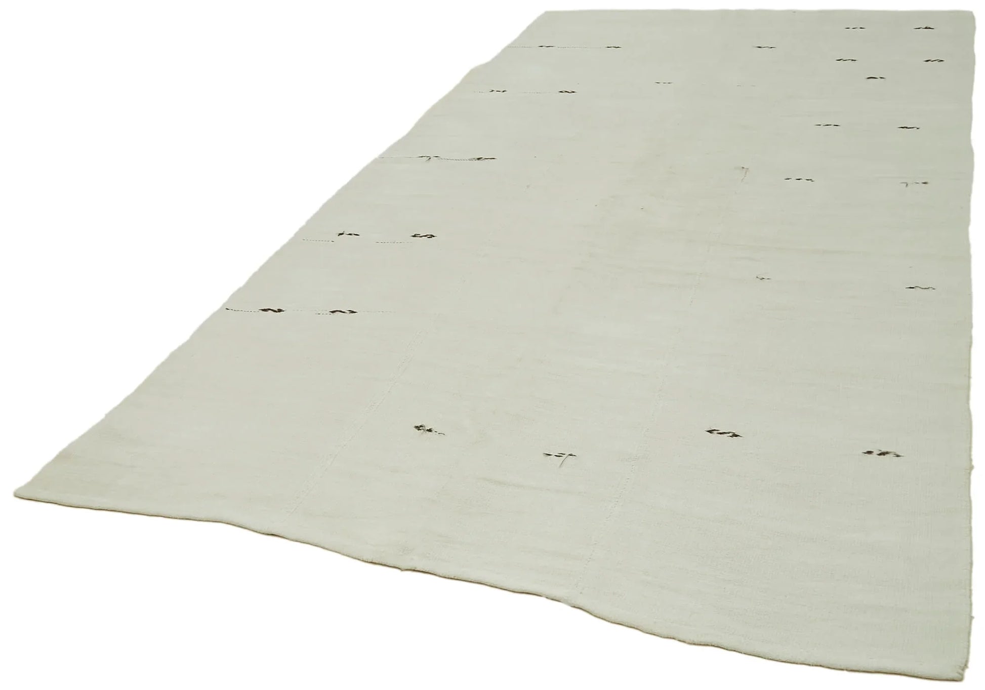 Kendir Beyaz Geometrik Hemp El Dokuma Halısı 187x360 Agacan