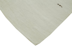 Kendir Beyaz Geometrik Hemp El Dokuma Halısı 187x360 Agacan