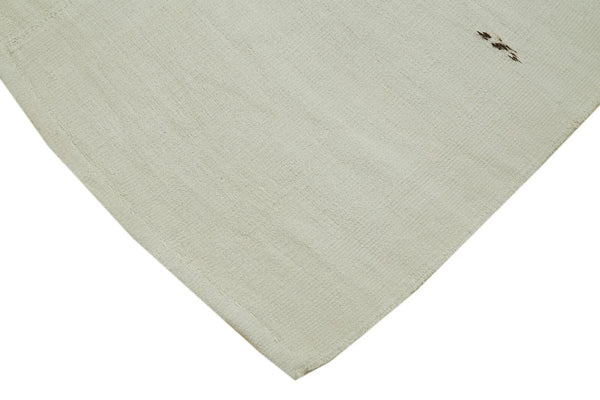 Kendir Beyaz Geometrik Hemp El Dokuma Halısı 187x360 Agacan