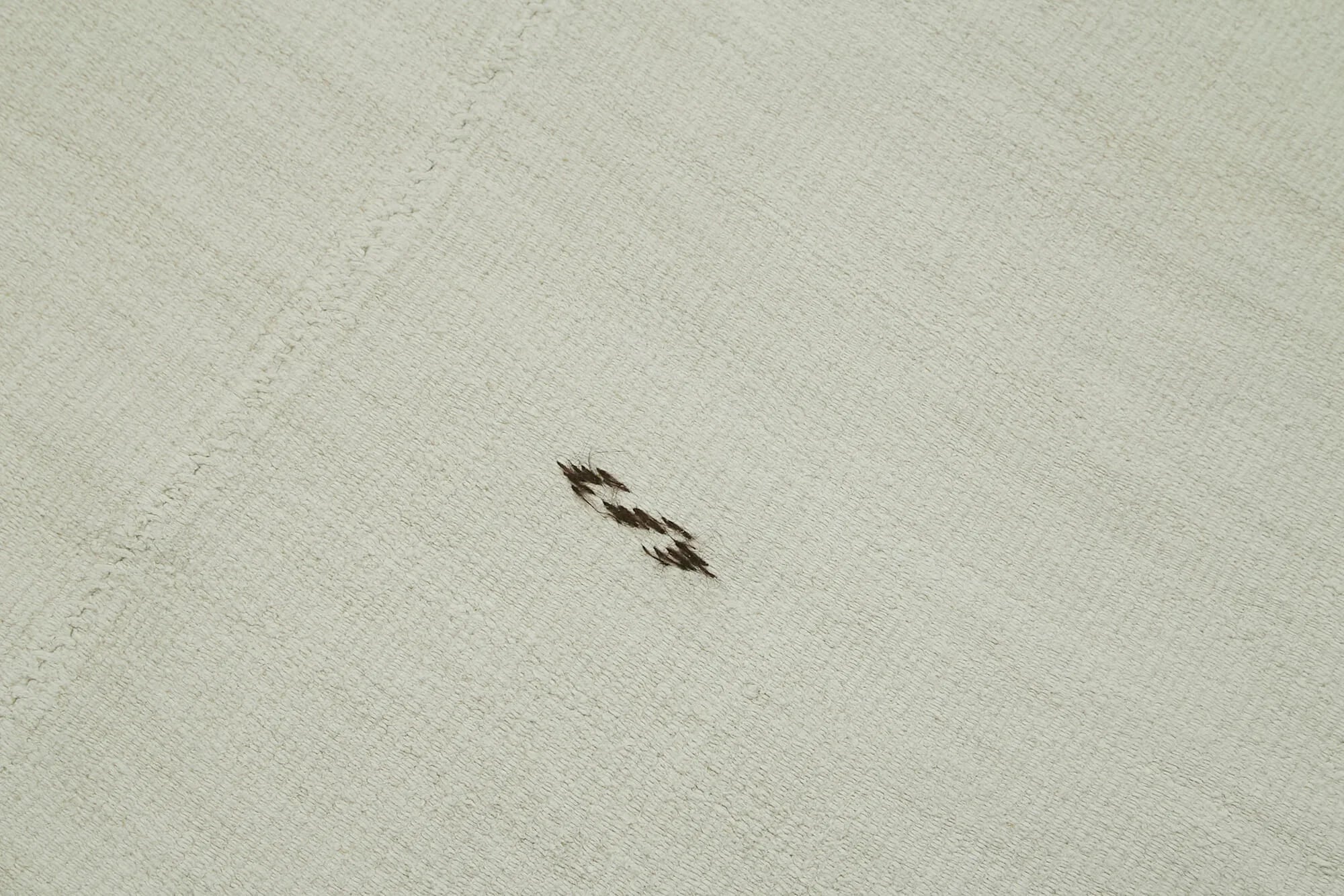 Kendir Beyaz Geometrik Hemp El Dokuma Halısı 187x360 Agacan