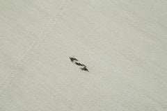 Kendir Beyaz Geometrik Hemp El Dokuma Halısı 187x360 Agacan