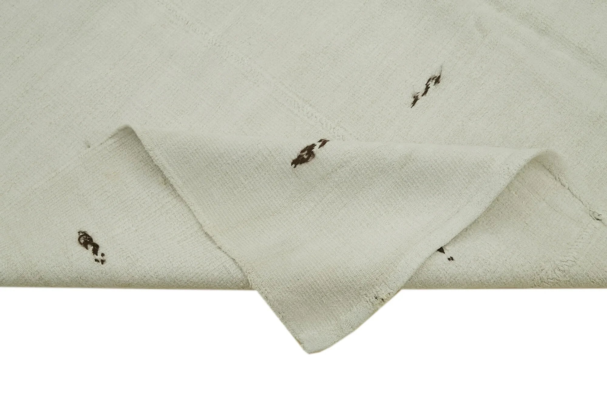 Kendir Beyaz Geometrik Hemp El Dokuma Halısı 187x360 Agacan