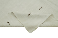 Kendir Beyaz Geometrik Hemp El Dokuma Halısı 187x360 Agacan