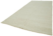Kendir Bej Geometrik Hemp El Dokuma Halısı 223x446 Agacan