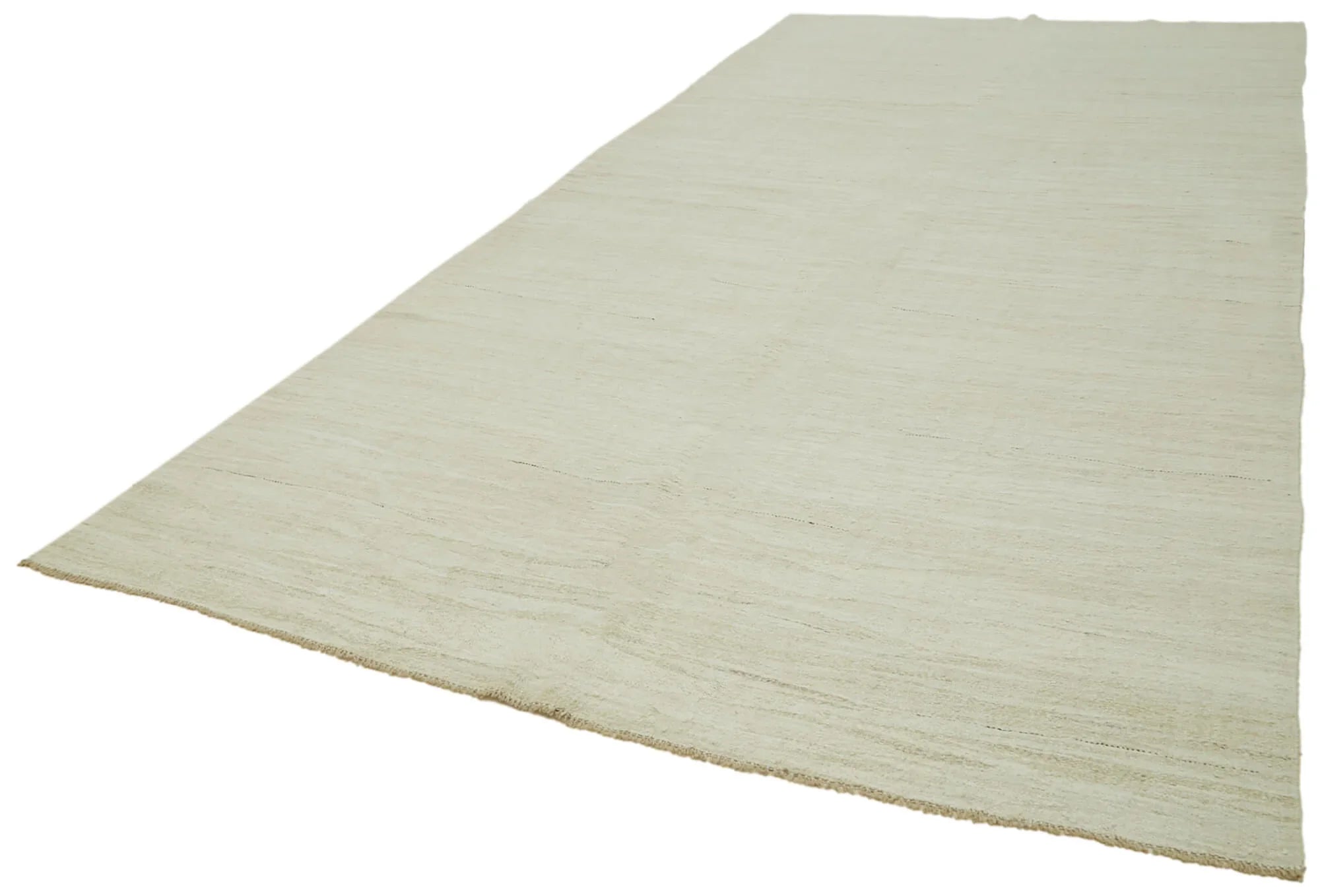 Kendir Bej Geometrik Hemp El Dokuma Halısı 223x446 Agacan