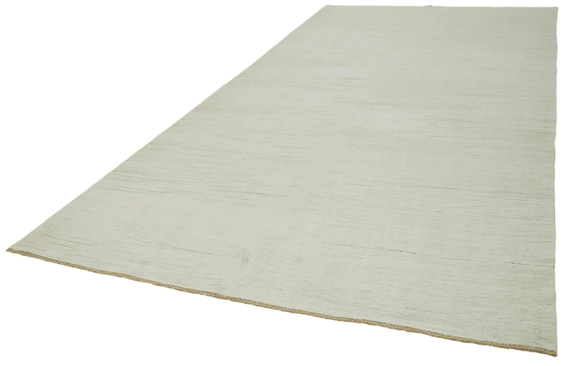 Kendir Beyaz Geometrik Hemp El Dokuma Halısı 223x447 Agacan