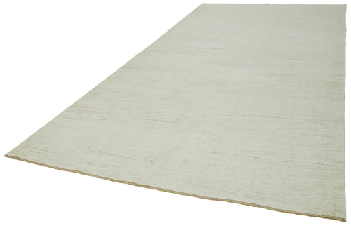 Kendir Beyaz Geometrik Hemp El Dokuma Halısı 223x447 Agacan