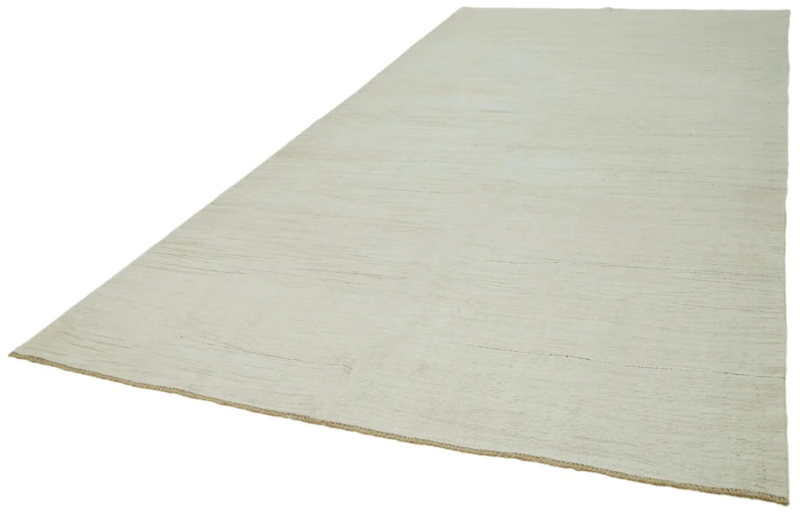 Kendir Beyaz Geometrik Hemp El Dokuma Halısı 223x447 Agacan