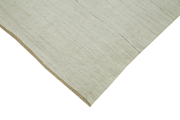Kendir Beyaz Geometrik Hemp El Dokuma Halısı 223x447 Agacan