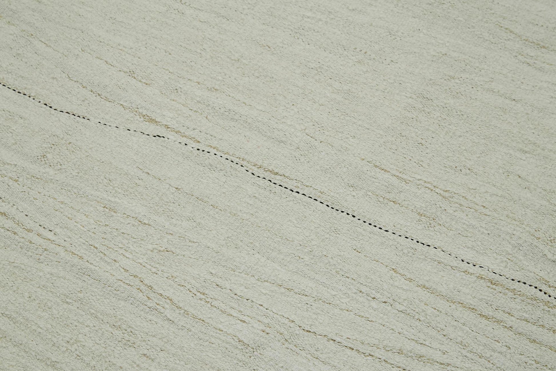 Kendir Beyaz Geometrik Hemp El Dokuma Halısı 223x447 Agacan