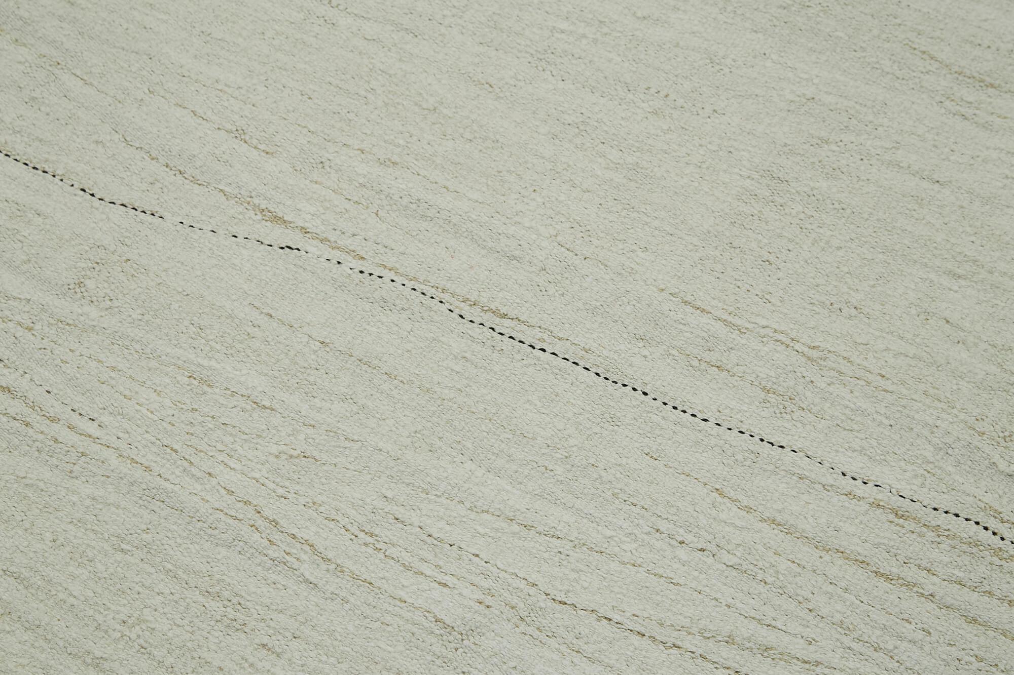 Kendir Beyaz Geometrik Hemp El Dokuma Halısı 223x447 Agacan
