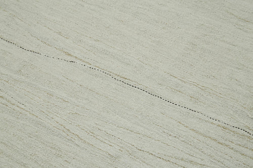 Kendir Beyaz Geometrik Hemp El Dokuma Halısı 223x447 Agacan