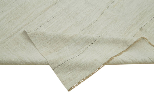 Kendir Beyaz Geometrik Hemp El Dokuma Halısı 223x447 Agacan