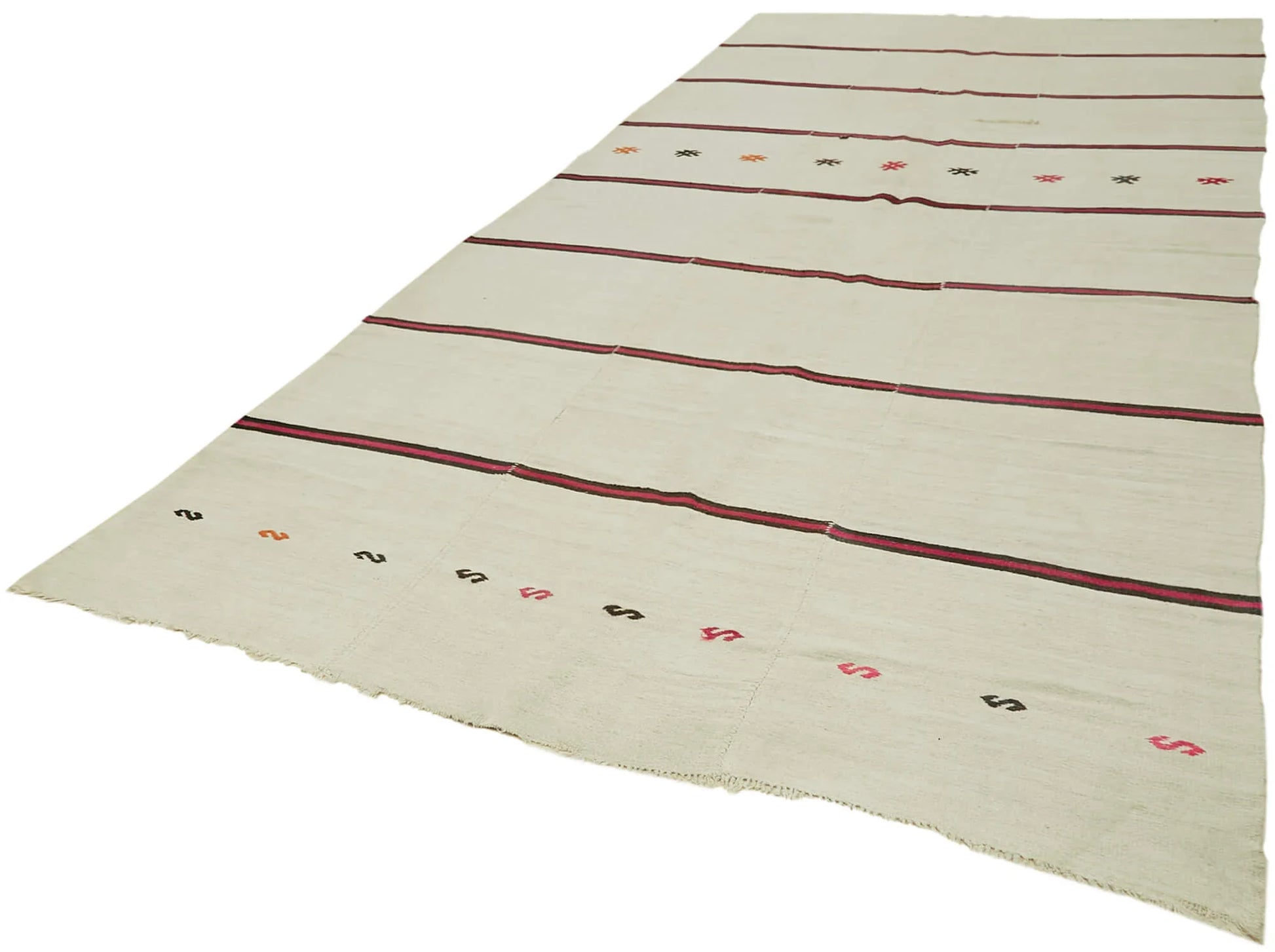 Kendir Bej Geometrik Hemp El Dokuma Halısı 207x492 Agacan