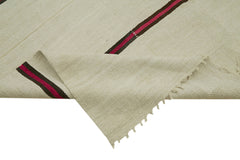 Kendir Bej Geometrik Hemp El Dokuma Halısı 207x492 Agacan