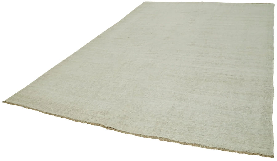 Kendir Beyaz Geometrik Hemp El Dokuma Halısı 240x345 Agacan