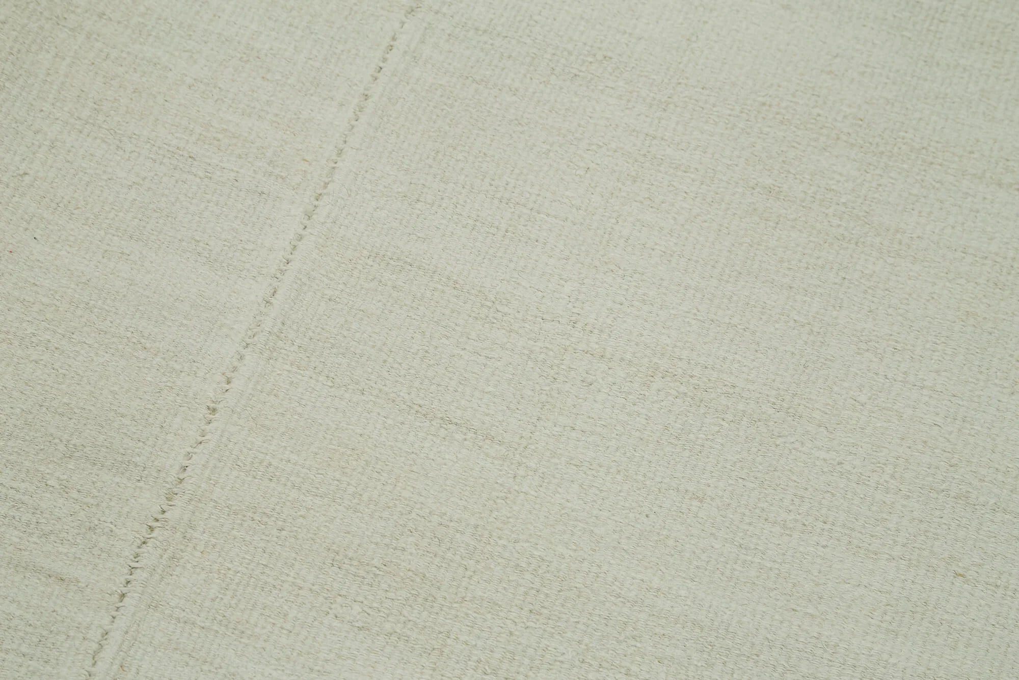Kendir Beyaz Geometrik Hemp El Dokuma Halısı 178x436 Agacan