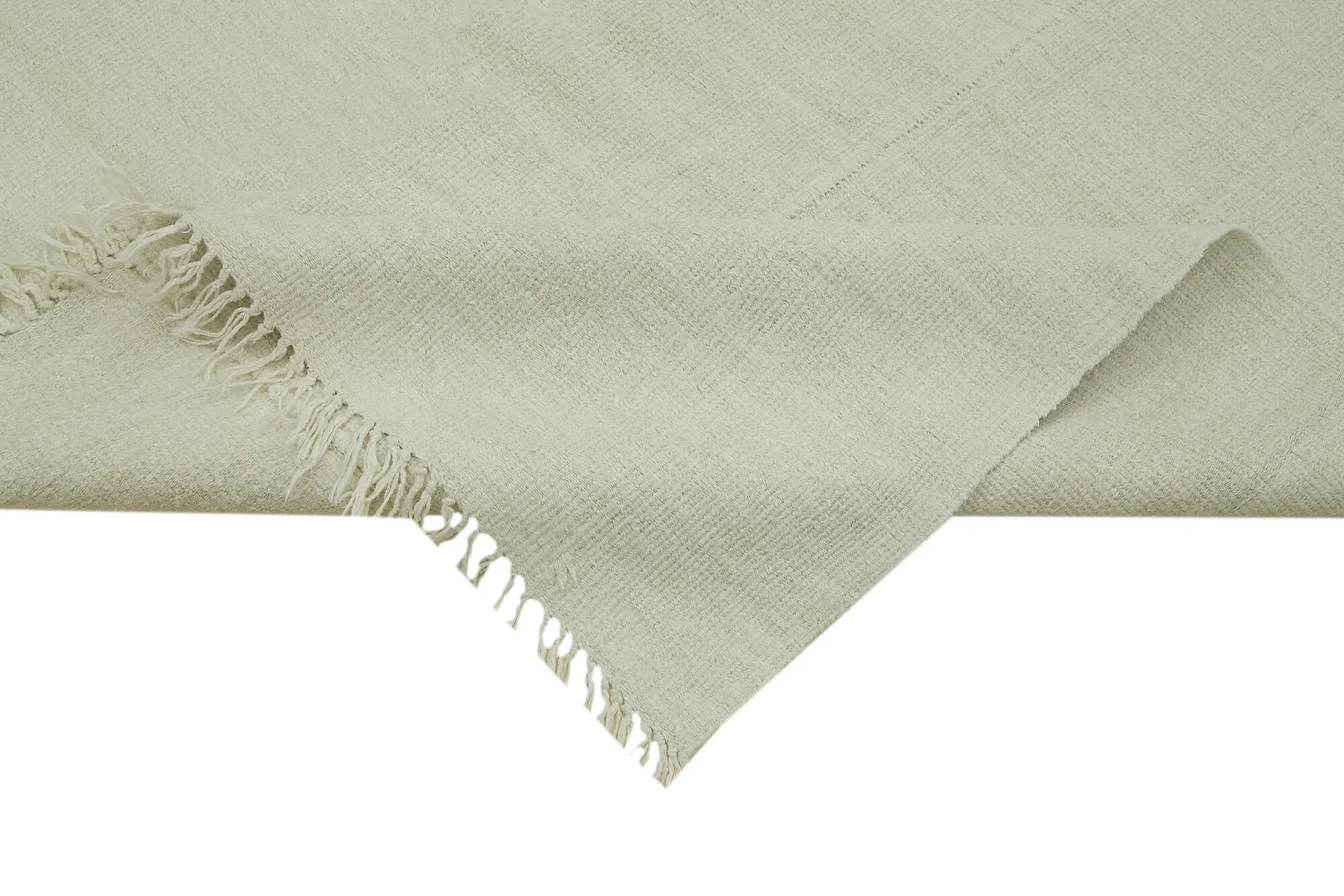 Kendir Beyaz Geometrik Hemp El Dokuma Halısı 178x436 Agacan