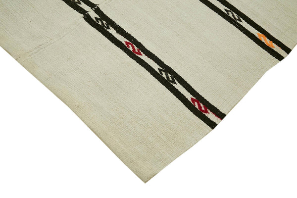 Kendir Bej Geometrik Hemp El Dokuma Halısı 192x376 Agacan