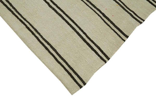 Kendir Bej Geometrik Hemp El Dokuma Halısı 212x350 Agacan