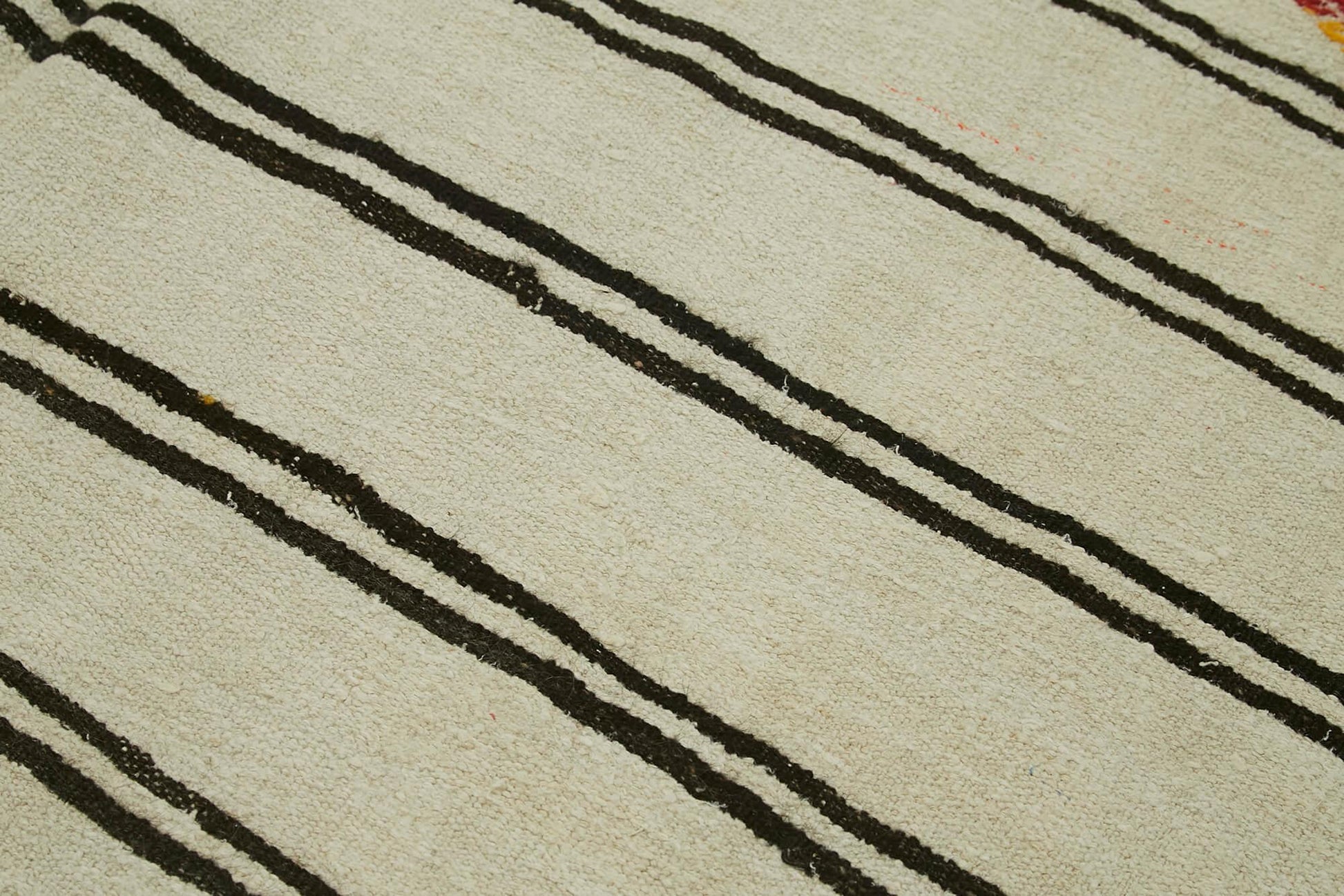 Kendir Bej Geometrik Hemp El Dokuma Halısı 212x350 Agacan