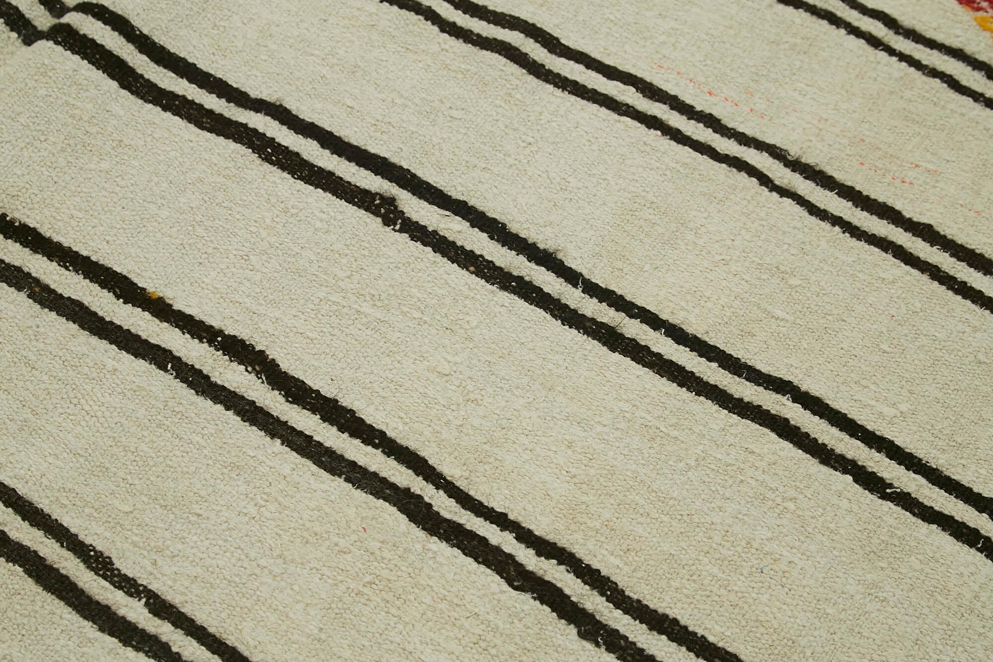 Kendir Bej Geometrik Hemp El Dokuma Halısı 212x350 Agacan
