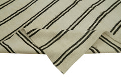 Kendir Bej Geometrik Hemp El Dokuma Halısı 212x350 Agacan